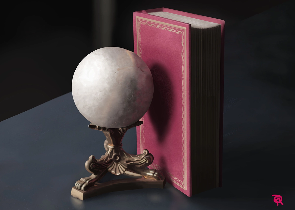 Orb and Book Still Life
