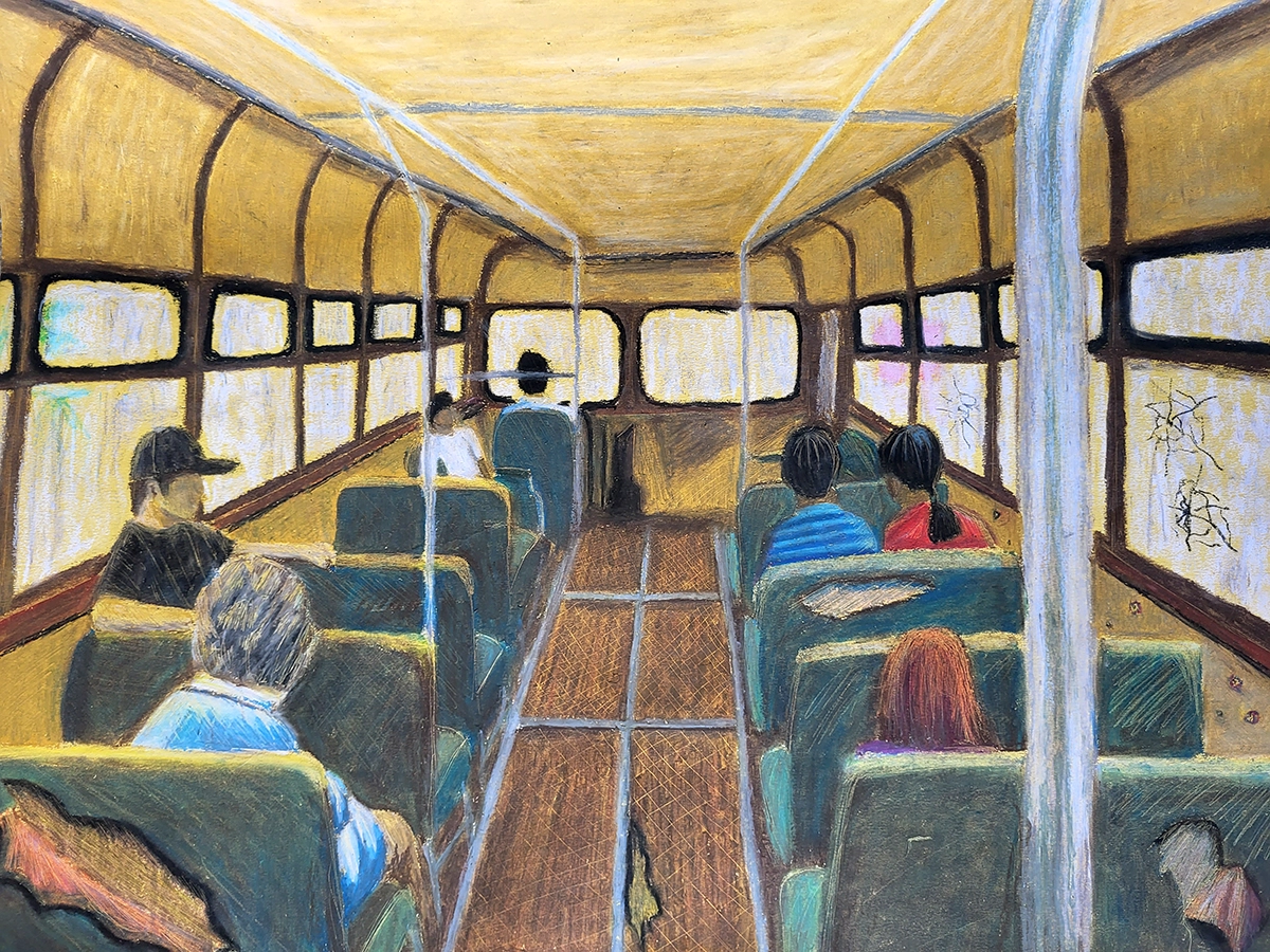 The Bus, Oil Pastels of a Memory