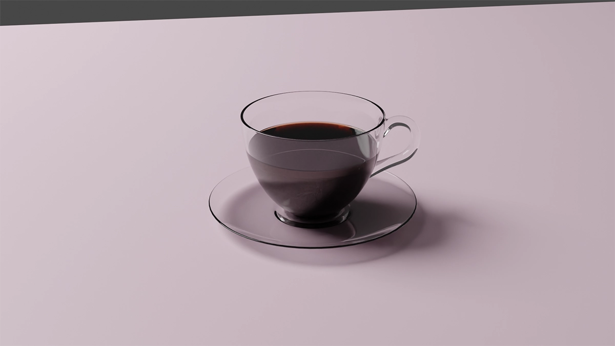Glass Cup with Coffee Render