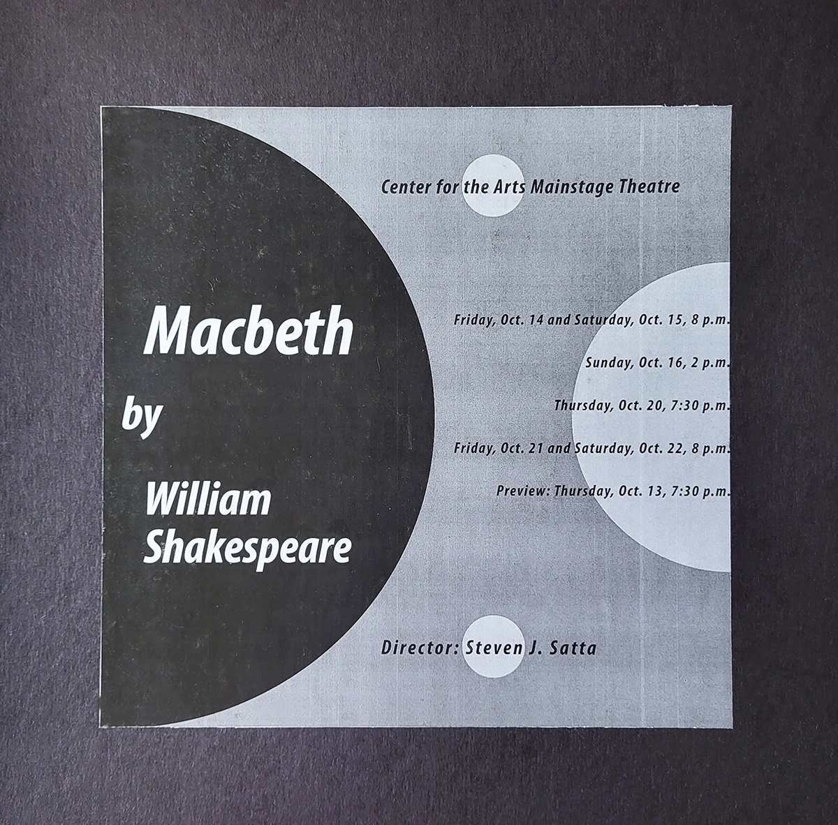 Macbeth B&W Circle Ad