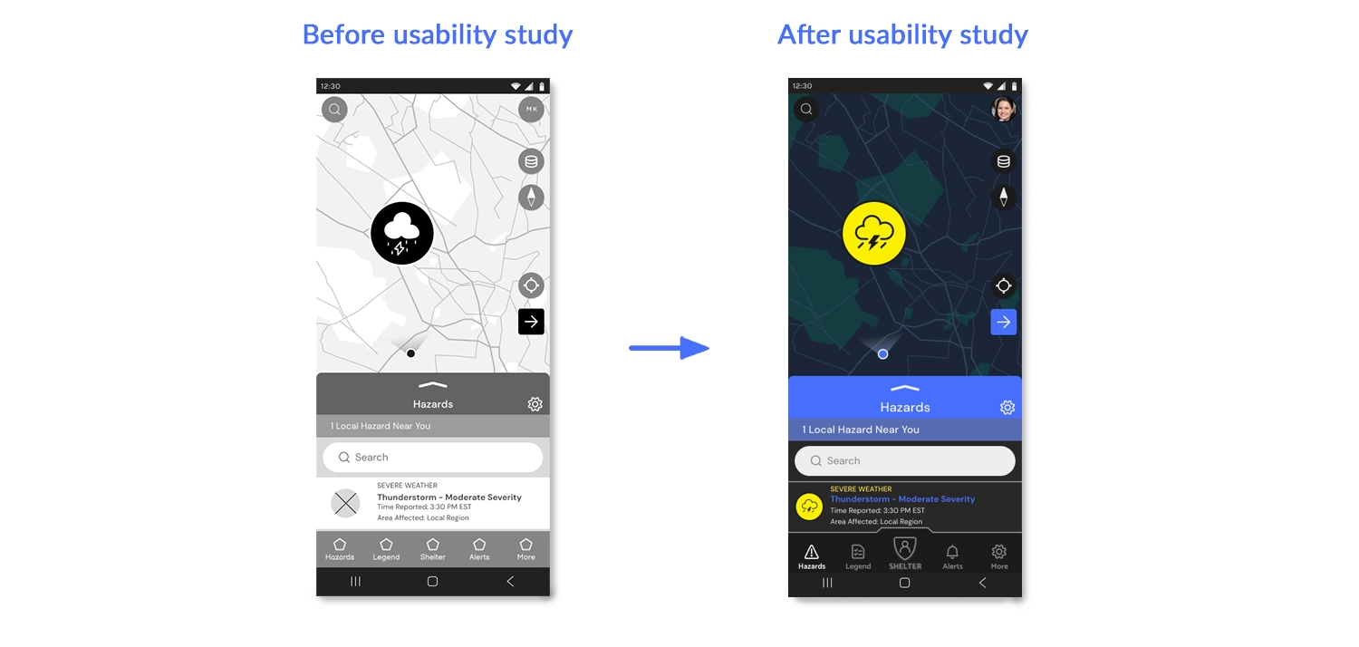 Maps - Hazard Tab after usability study